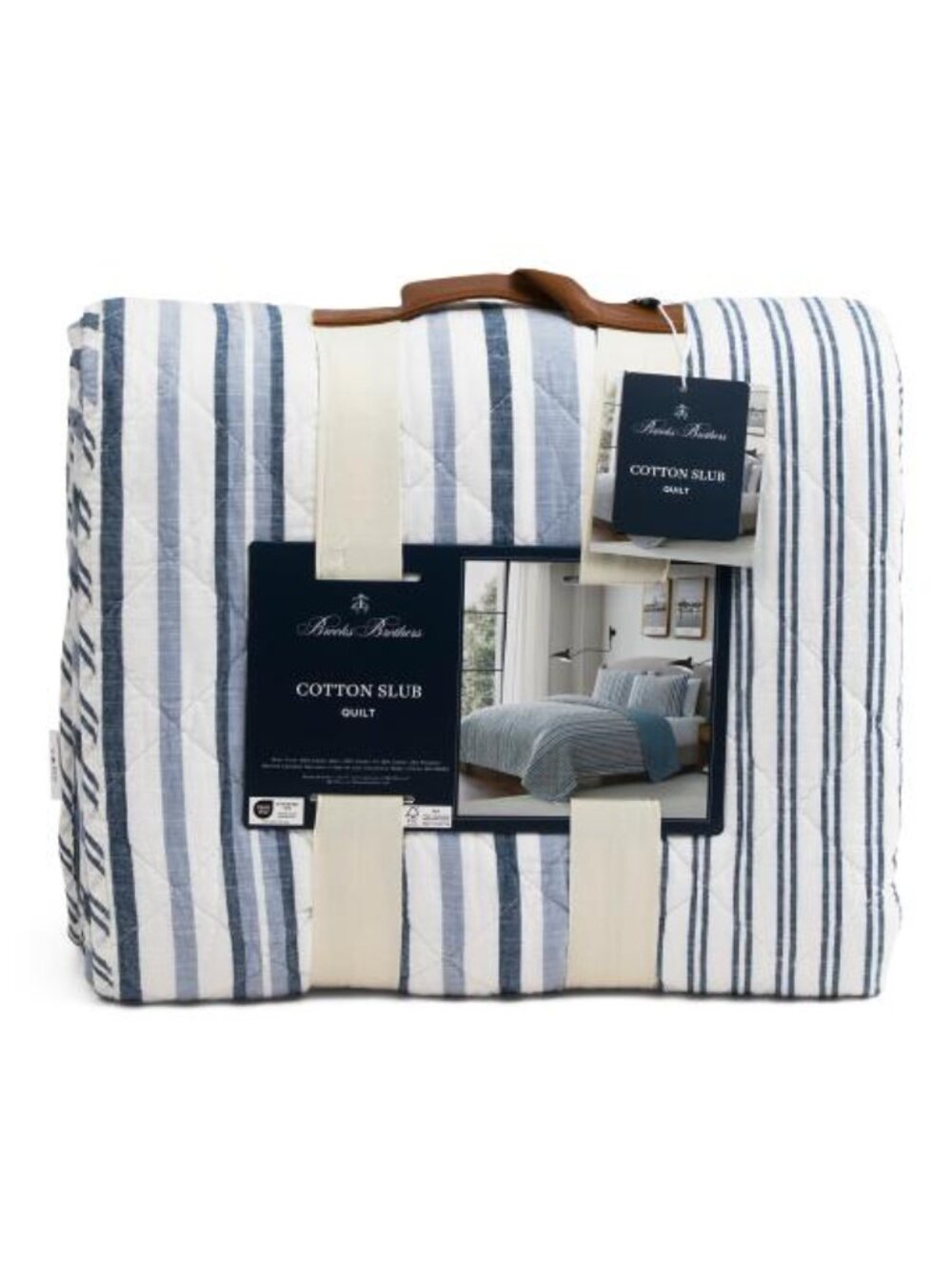 BROOKS BROTHERS Cotton Striped Layering Quilt - Picture 1 of 5